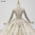 Jancember HTL1402 vestidos de novia de cristal con abalorios de manga larga únicos de lujo